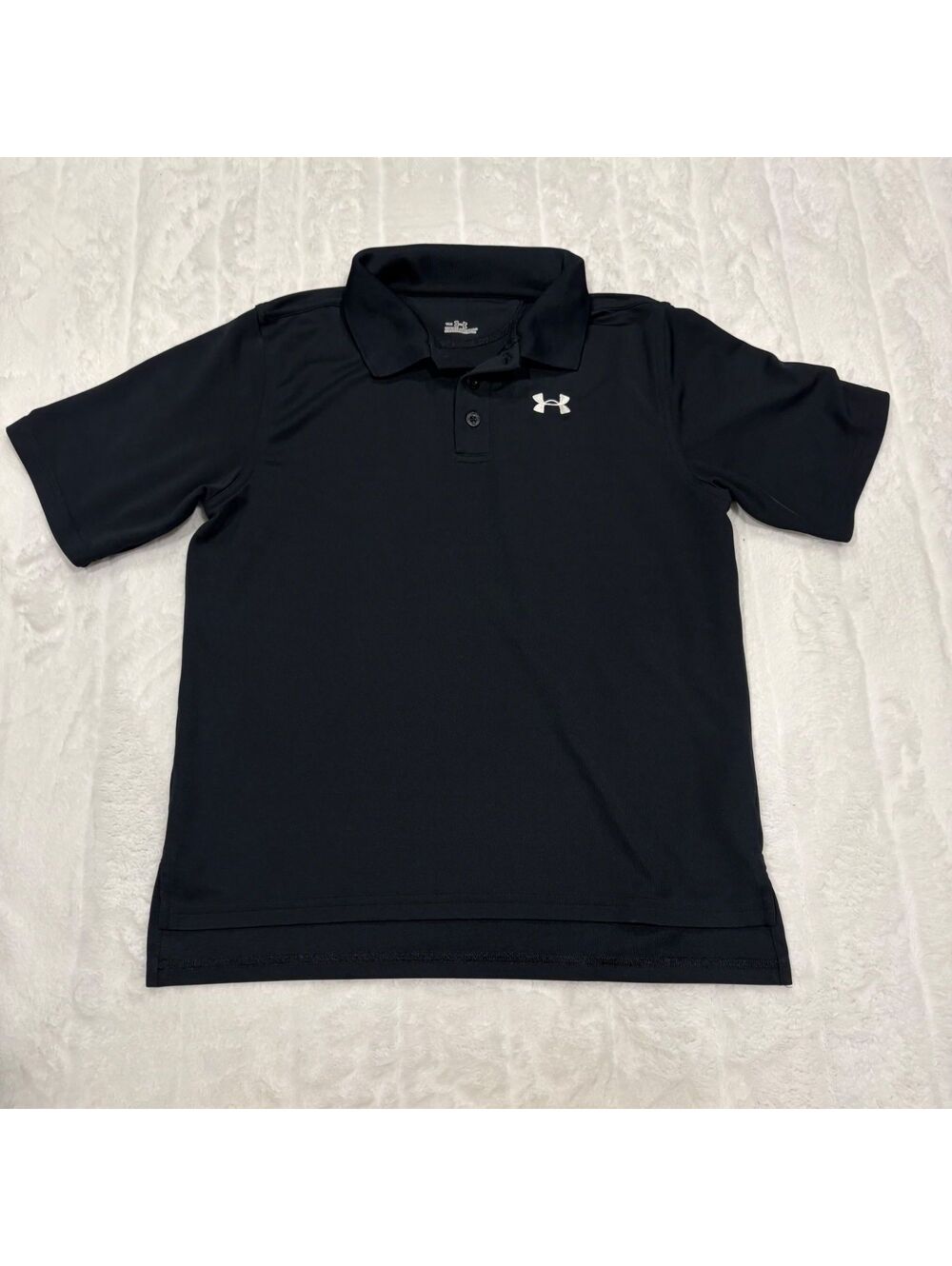 Under Armour Golf Active Sport Preppy Black Youth Large Polo Shirt